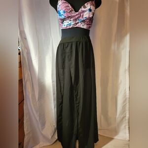 SHEIN black sheer maxi beach cover up